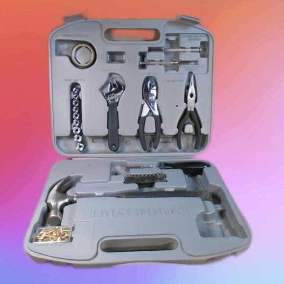 Ironworks Home Tool Set in Carrying Case Vintage (Missing Tape Measure) - Picture 1 of 11